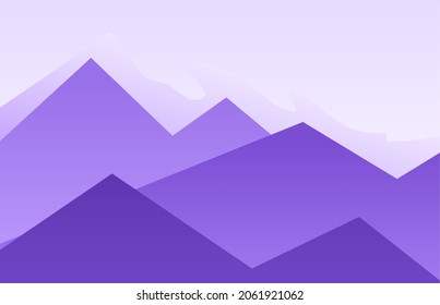 El paisaje vectorial de las montañas moradas.