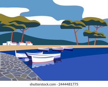 vector landscape sea view background