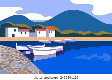 vector landscape sea view background