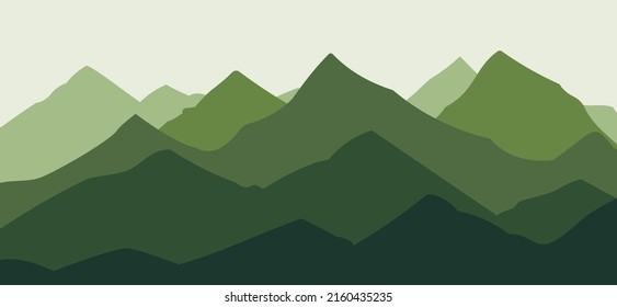 Vector landscape silhouettes of mountains