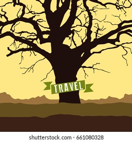 Vector landscape with a tree of the Nazakate