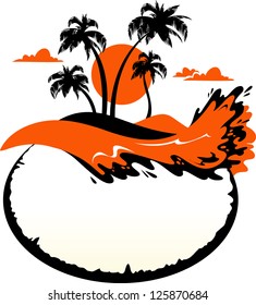 Vector Landscape: Tropical Banner