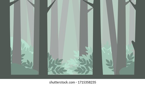 Vector landscape. Wallpaper. Landscape. Silhouette.