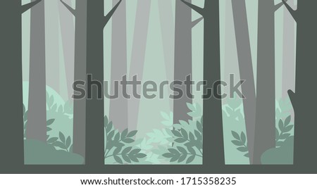 Vector landscape. Wallpaper. Landscape. Silhouette.