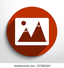 Vector landscape web icon. Eps 10.