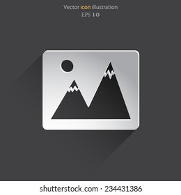 Vector landscape web icon. Eps 10.