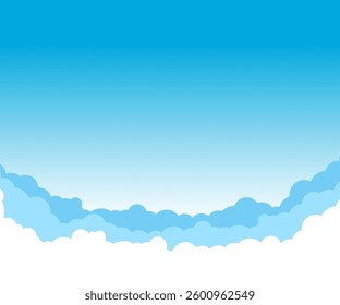 vector landscape white clouds on blue sky flat style design for background. vector Illustration.