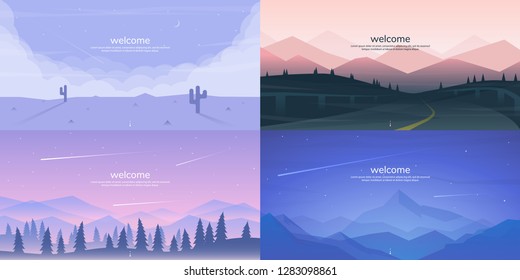 Vector landscapes in a minimalist style