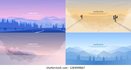 Vector landscapes in a minimalist style