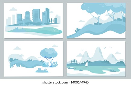 Vector landscapes in a minimalist style