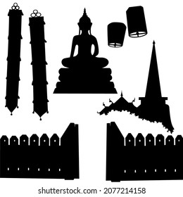 Vector Lanna culture North of Thailand