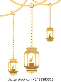 Vector lantern as an elegant ornament or decoration depicting the Islamic religion