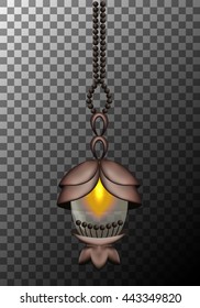 Vector lantern isolated on a gray background, eps10