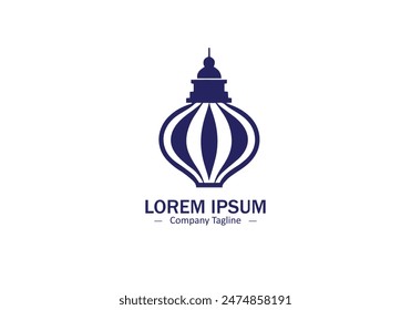 Vector of Lantern or lamp logo silhouette on a white background.