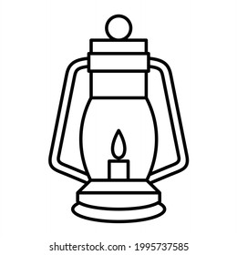 Vector Lantern Outline Icon Design
