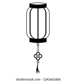 vector lanterns or lights to celebrate the new year line art icon