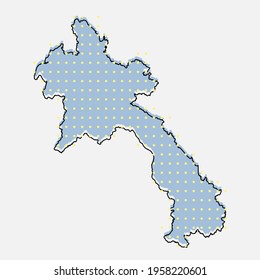 Vector Laos Country Map Made Dots Stock Vector Royalty Free Shutterstock