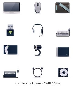 Vector laptop accessories icon set