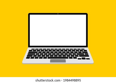 Vector laptop. Blank computer screen. Background for design