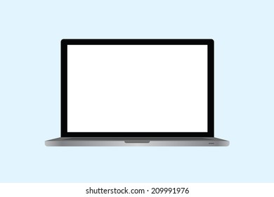 vector of laptop in blue background