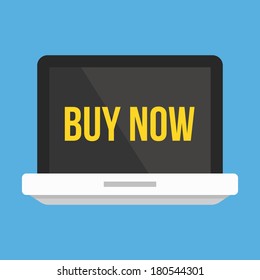 Vector Laptop Buy Now Icon