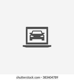 Vector laptop car Icon