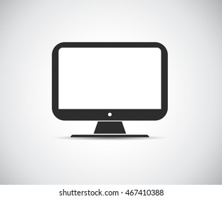 Vector laptop, Computer icon, Personal computer in flat style, Desktop computer, IT logo