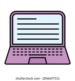 Vector Laptop File Filled Outline Icon Design
