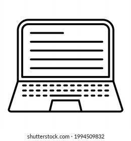 Vector Laptop File Outline Icon Design
