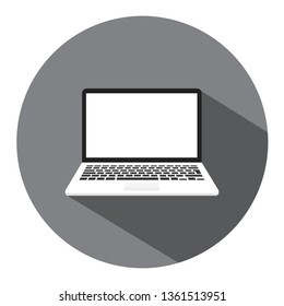 Vector Laptop. Flat icon illustration. Digital display, modern technology, stylish image