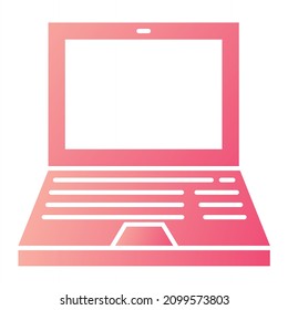  Vector Laptop Glyph Gradient Icon Design
