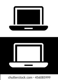 Vector Laptop Graphic in Black and Reverse