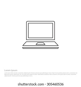 Vector Laptop Icon Illustration. Flat pictogram icon