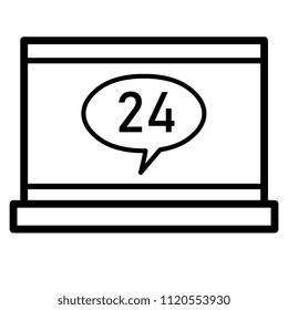 Vector Laptop Icon Isolated On White Background