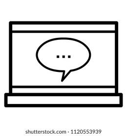 Vector Laptop Icon Isolated On White Background