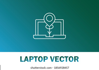 Vector del icono del portátil. Aislado sobre fondo degradado. Tema de negocios y educación.