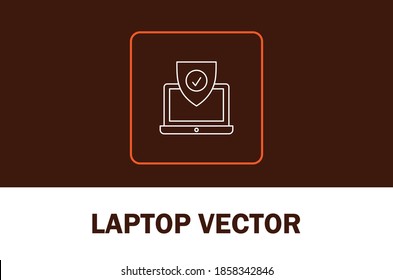 Vektorgrafik des Laptop-Icons. Einzeln auf dunklem Hintergrund. Für Designer.