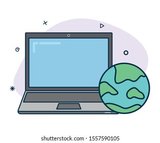 vector laptop icon of modern style