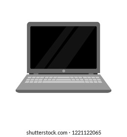 Vector laptop icon on white background.