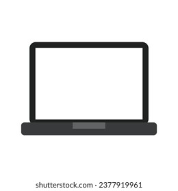 Vector laptop icon on white background.