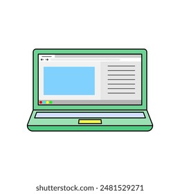 Vector of a laptop icon on a white background.