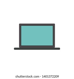 Vector laptop icon. Simple vector illustration.