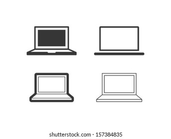 Vector Laptop Icon Symbol Set