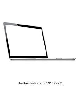 Vector laptop isolated on white with empty screen