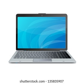 Vector laptop isolated on white