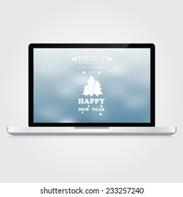 Vector Laptop isolated on white background