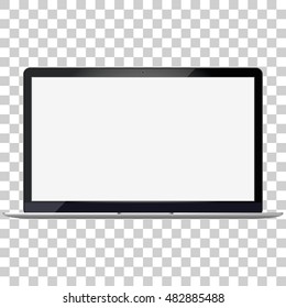 Vector laptop isolado em fundo branco com sombra transparente.