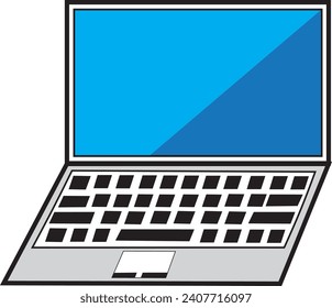 Vector Laptop with keyboard, Screen , Mouse, and elegant body from good angle
