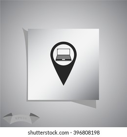 Vector laptop map pointer