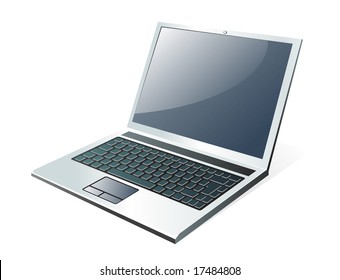Vektorgrafik-Laptop auf weißem Hintergrund